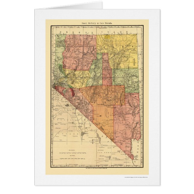 Ciudad de Nevada y mapa 1893 del ferrocarril (Frente)