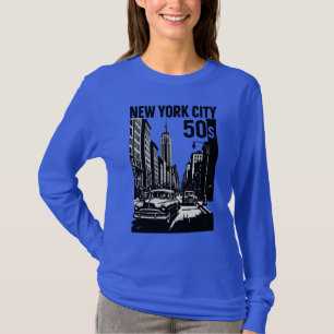 Ciudad de Nueva York - Camiseta de arte retro de l