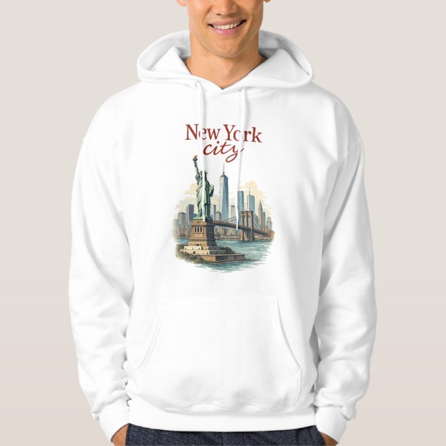 Ciudad de Nueva York - Sudadera con Estatua y Silu (Anverso)