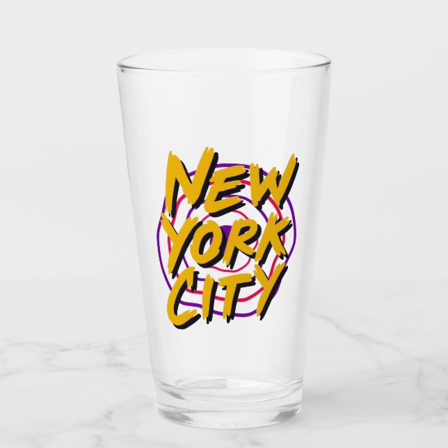 Ciudad de Nueva York, vaso de vidrio 🥃 (Anverso)