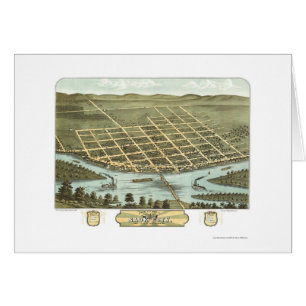 Ciudad de Sauk, mapa panorámico de los WI - 1870