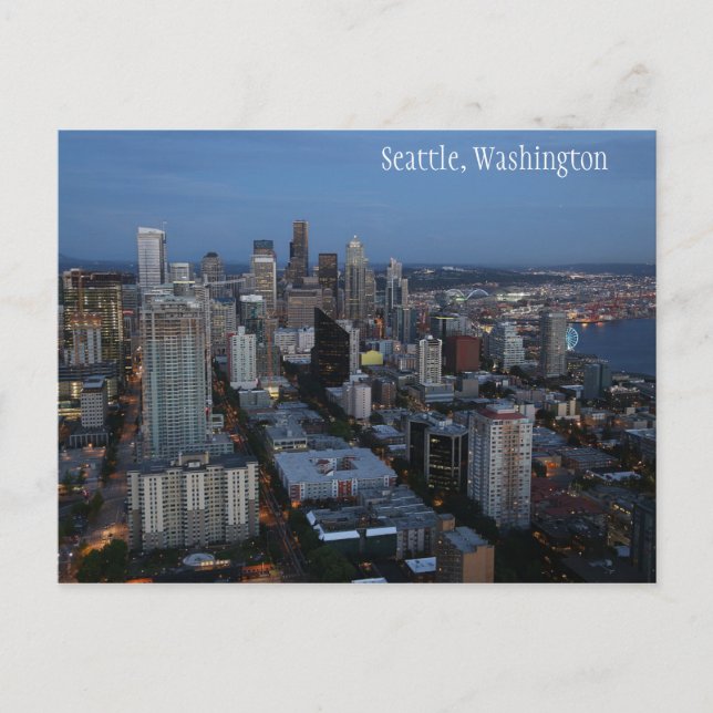 Ciudad de Seattle en la postal de Washington (Anverso)