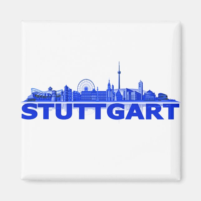 Ciudad de Stuttgart horizonte - imán (Frente)