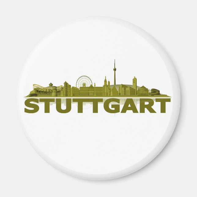 Ciudad de Stuttgart horizonte - imán (Frente)