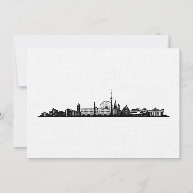 Ciudad de Stuttgart horizonte - tarjeta postal, (Anverso)