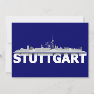 Ciudad de Stuttgart horizonte - tarjeta postal,