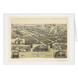 Ciudad de Wolfe, mapa panorámico de TX - 1891