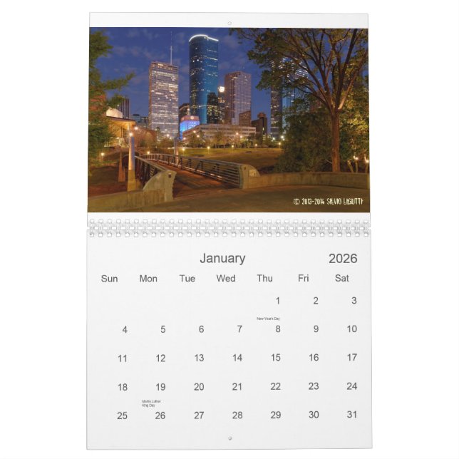 Ciudad del calendario de Houston (Jan 2026)