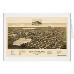 Ciudad del lago, mapa panorámico de FL - 1885