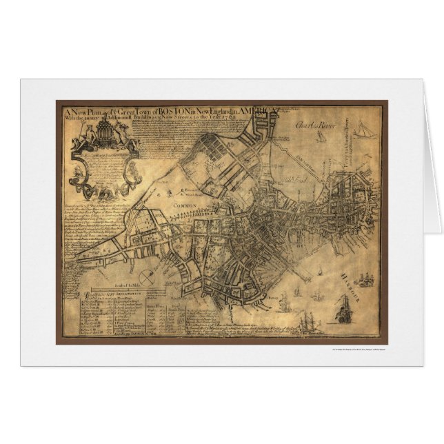 Ciudad del mapa de Boston - 1769 (Anverso (Horizontal))