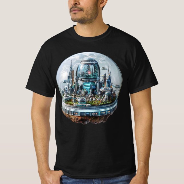 Ciudad en la camiseta espacial (Anverso)