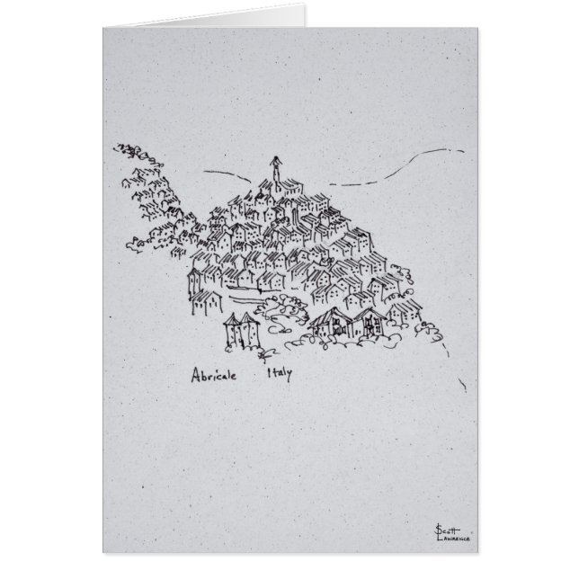 Ciudad en la cima de una colina de Abricale, Itali (Frente)