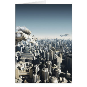 Ciudad futura bajo ataque