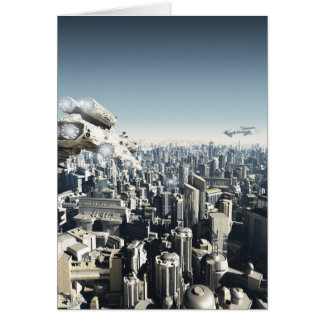 Ciudad futura bajo ataque