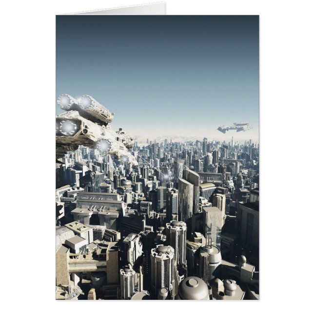 Ciudad futura bajo ataque (Frente)