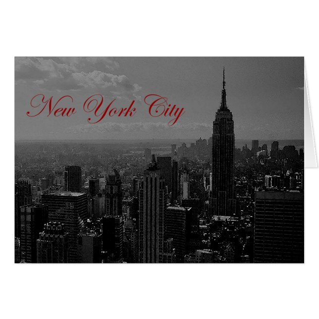 Ciudad Nueva York Blanca y Negra (Anverso (Horizontal))