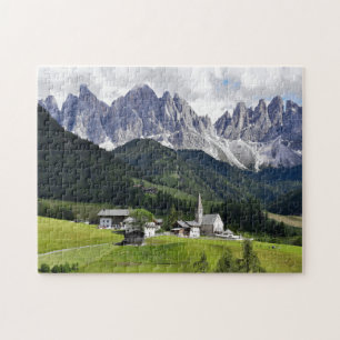 Ciudad por Dolomitas italianos - Puzzle de Jigsaw