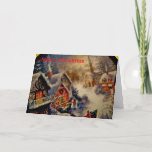 ciudad scene_Painting, Felices Navidad