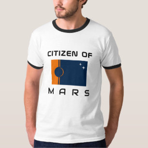 Ciudadano de la camiseta de Marte con bandera marc