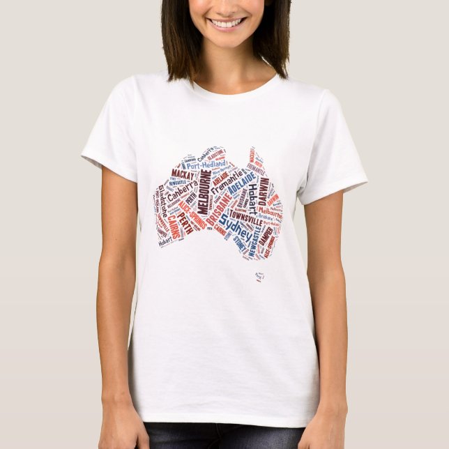 Ciudades australianas en camiseta de arte mundial  (Anverso)