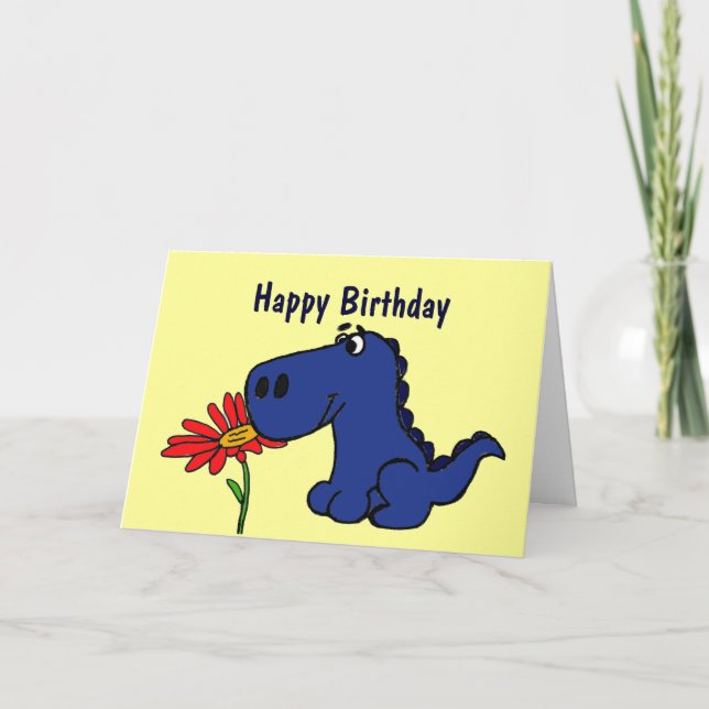 CK- Tarjeta de cumpleaños de dinosaurio reducido (Anverso)
