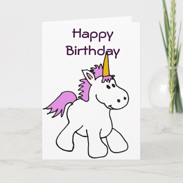 CK- Tarjeta de cumpleaños de unicornio (Anverso)