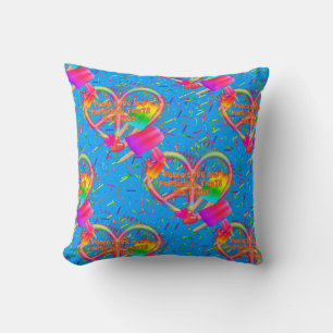 CKC-Paz, Amor y almohada cuadrada azul de Popsicle