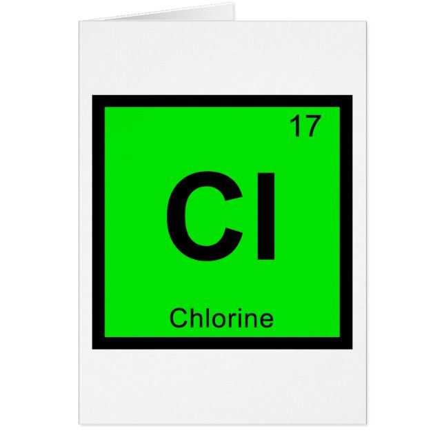 Cl - Símbolo de tabla periódica de química clorina (Frente)