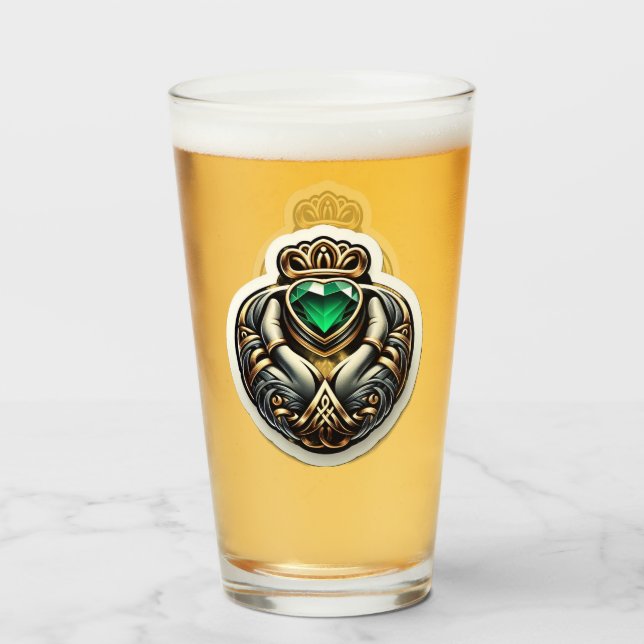 Claddagh Pint Glass (Anverso (lleno))