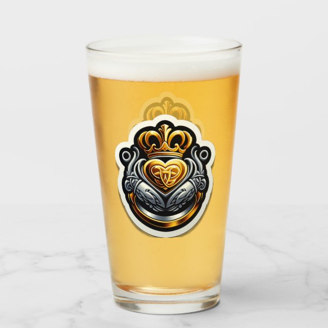 Claddagh Pint Glass (Reverso (lleno))