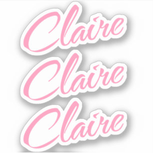 Claire Nombre decorativo en Pegatina rosa x3