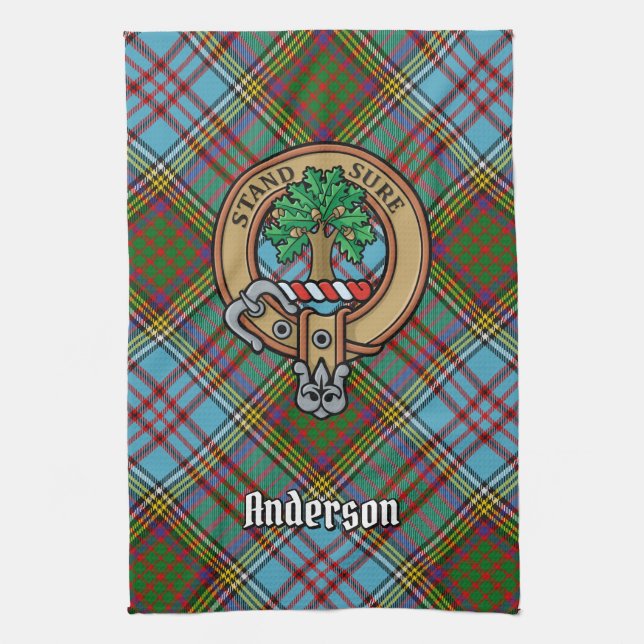 Clan Anderson Escudo Kitchen Toalla (Vertical)