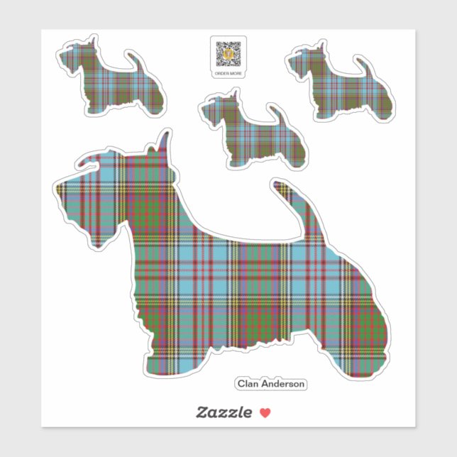 Clan Anderson Scottie Pegatina (Hoja)