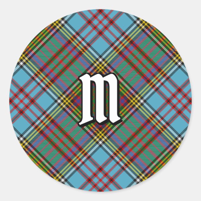 Clan Anderson Tartan Classic Round Pegatina (Anverso)