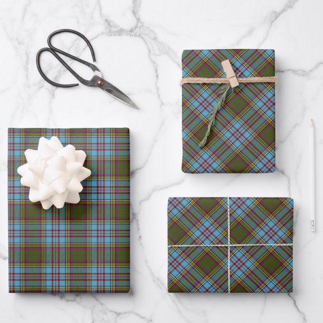 Clan Anderson Tartan Wrapping Hojas de Papel (Anverso)