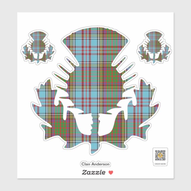Clan Anderson Thistle Pegatina (Hoja)