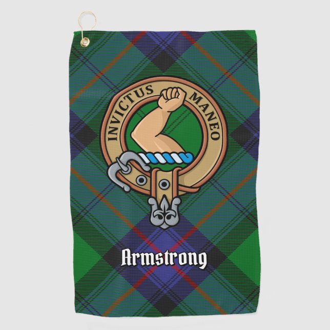 Clan Armstrong Escudo sobre la Toalla de Golf Tart (Anverso)