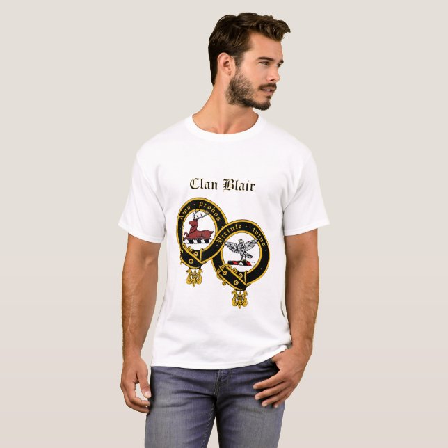 Clan Blair Escudo con el título de camiseta (Anverso completo)