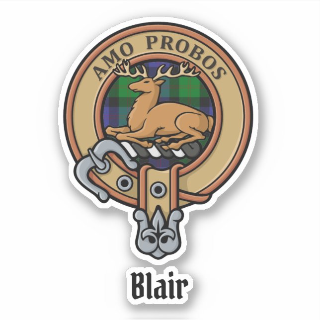 Clan Blair Escudo Pegatina (Anverso)