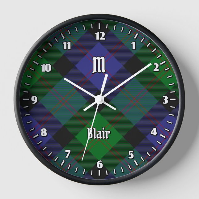 Clan Blair Tartan Gran Reloj (Anverso)