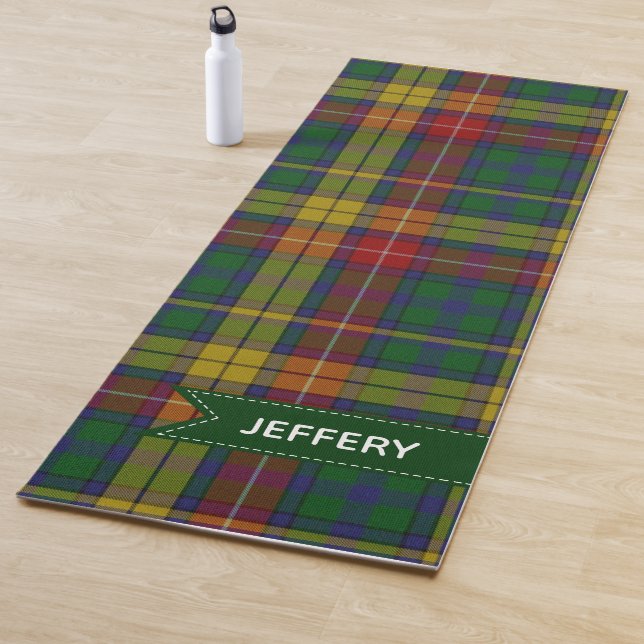 Clan Buchanan Tartan Plaid Yoga Mat (In situ)