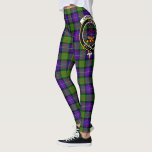 Clan Cameron Crest Tartan Leggings para mujeres Sc