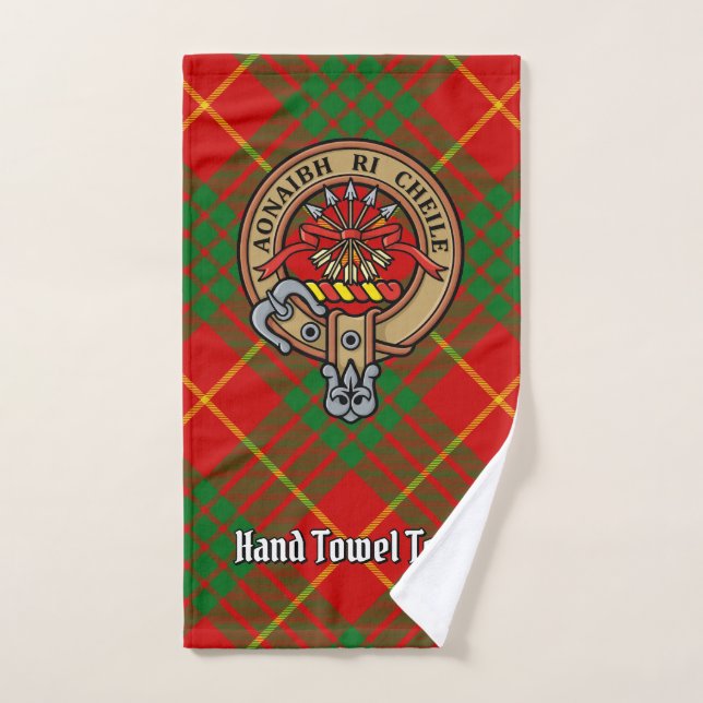 Clan Cameron Escudo sobre Tartán (Toalla de mano)