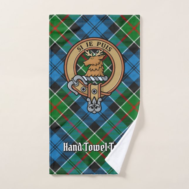 Clan Colquhoun Escudo sobre Tartán (Toalla de mano)