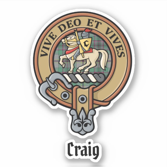 Clan Craig Escudo Pegatina (Anverso)