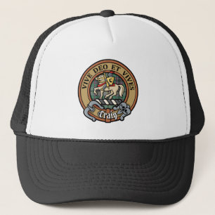 Clan Craig Escudo sobre el sombrero Tartan Trucker