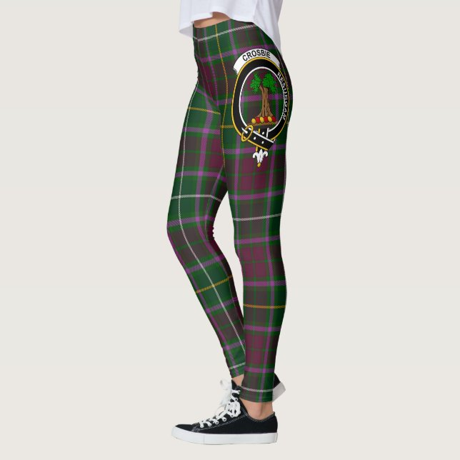 Clan Crosbie Escudo Tartán Mujeres Leggings (Izquierda)