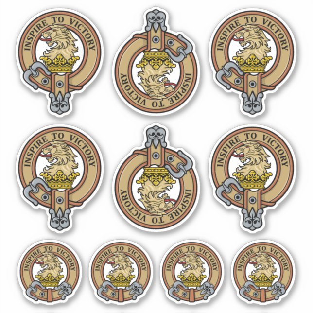 Clan Currie Lion Escudo Pegatina Set (Anverso)