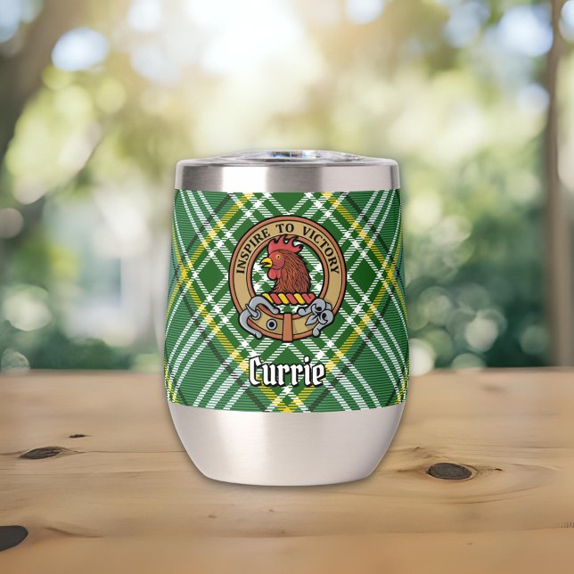 Clan Currie Rooster Escudo sobre Tartán (Subido por el creador)