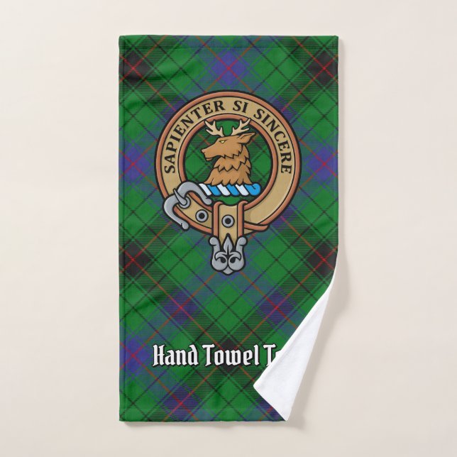Clan Davidson Escudo sobre Tartán (Toalla de mano)